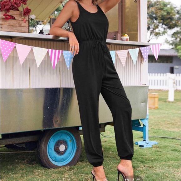 Shein Maroon Jogger Jumpsuit